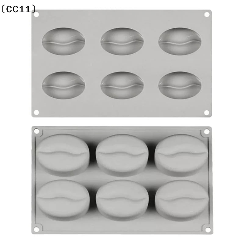Coffee Bean Shape Cake Silicone Mold DIY Bread Chocolate Dessert Qme