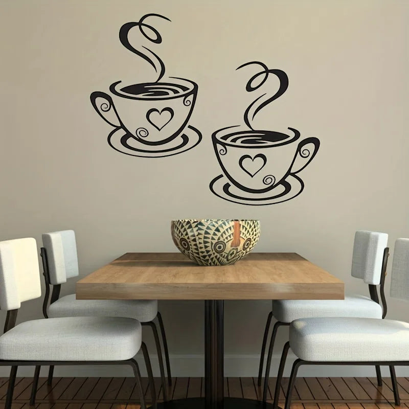 1 home wall decoration coffee cup wall sticker Qme