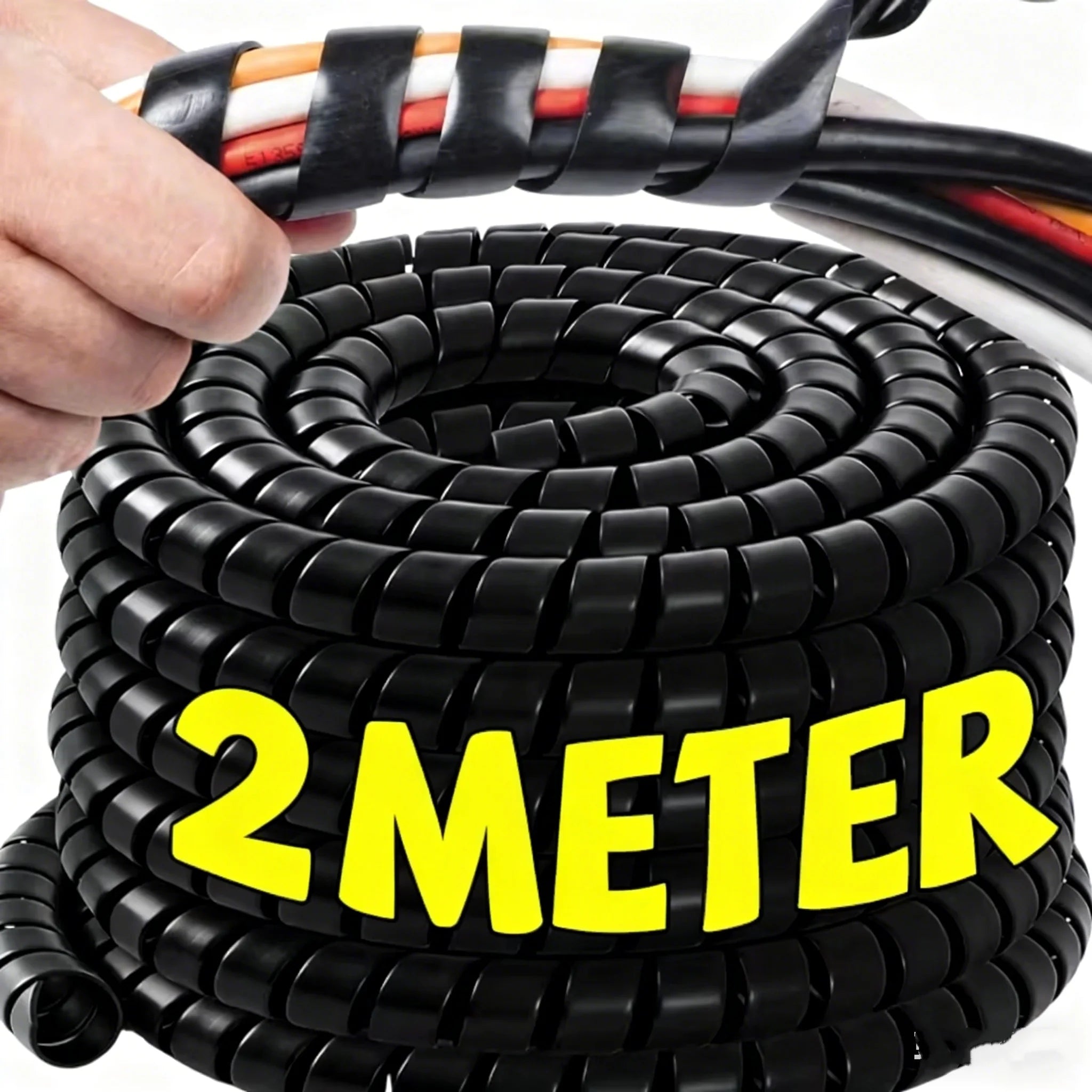 Spiral Cable Wire Wrap Computer Cord Management Winding Tube Flexible Cable Protection Sleeves Office Wire Organizer Cover Tool Qme