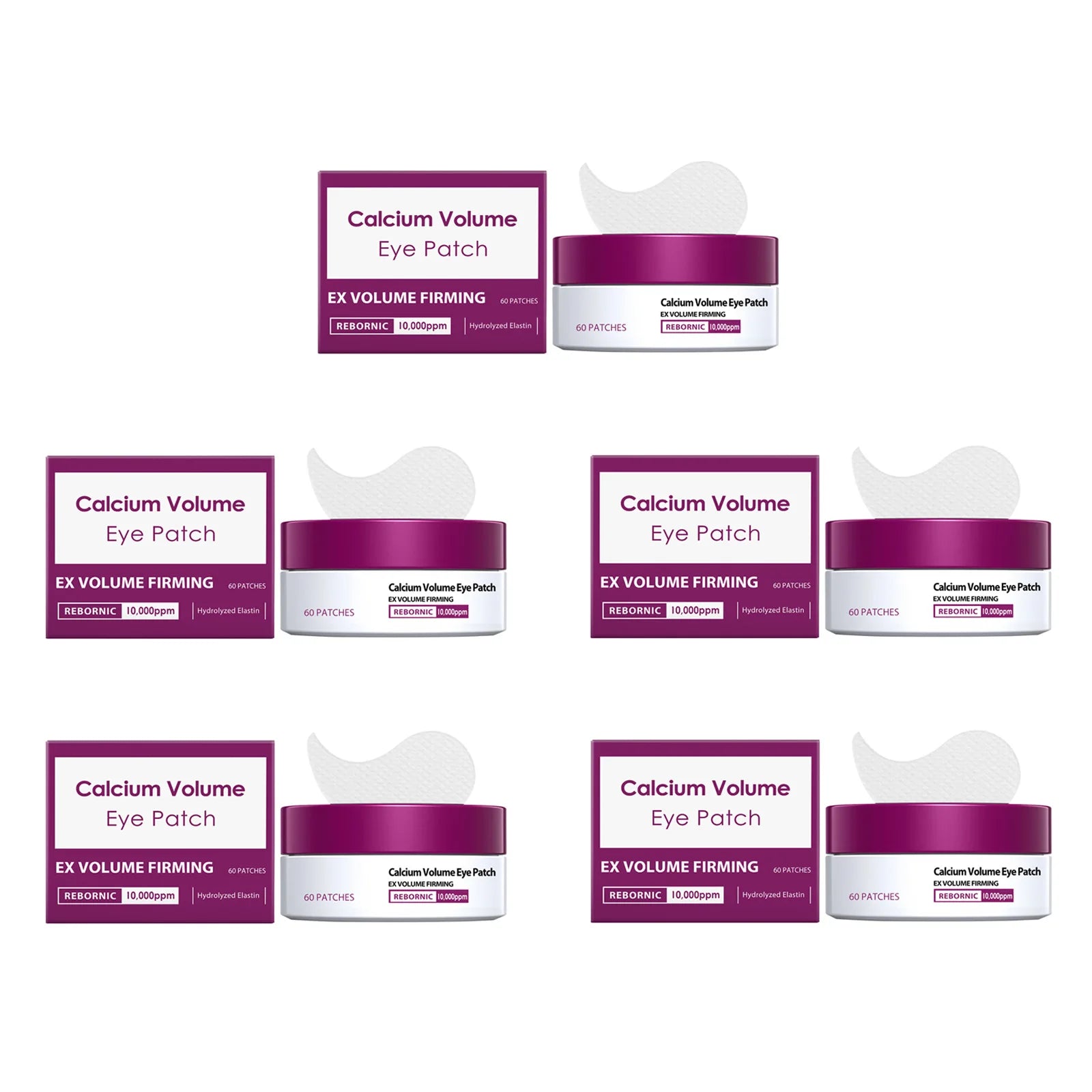 Calcium Volume Eye Patch Hydrating Smoothing Eye Treatment Anti-Puffiness Lifting Firming Eye Area Soft Smooth Eye Patch Qme 5 x 60patches
