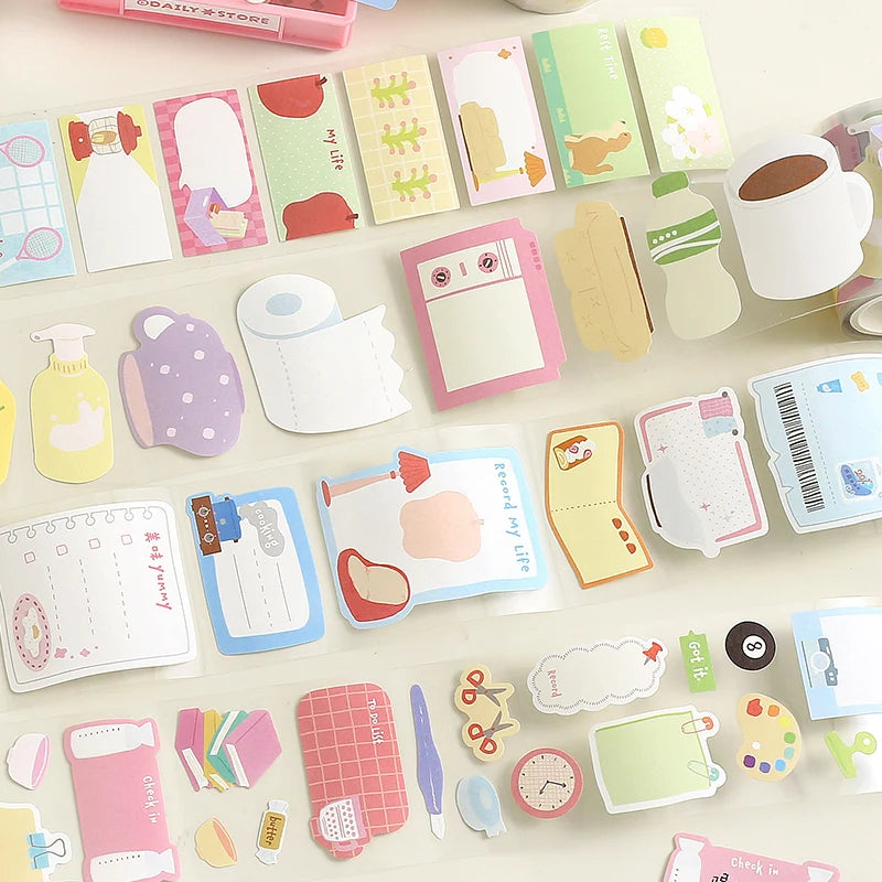 Kawaii Cartoon 50mm*3m PET Tape - Creative Masking Tapes for Journaling Gadget Wrapping Collage Scrapbooking School Statione Qme