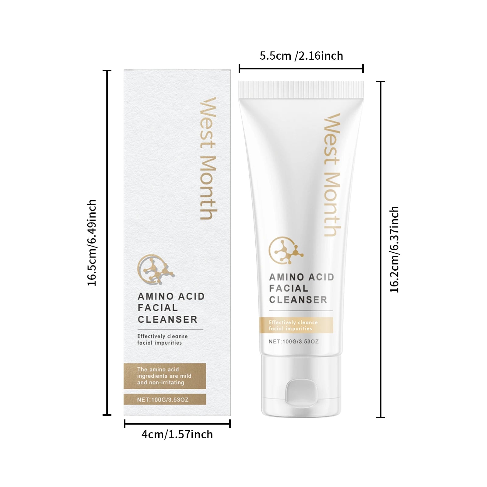 Amino Acid Facial Cleanser Purify Pores Cleansing Reduce Blackhead Oil Control Brightening Softens Skin Moisturizing Face Wash Qme 100g Boxed