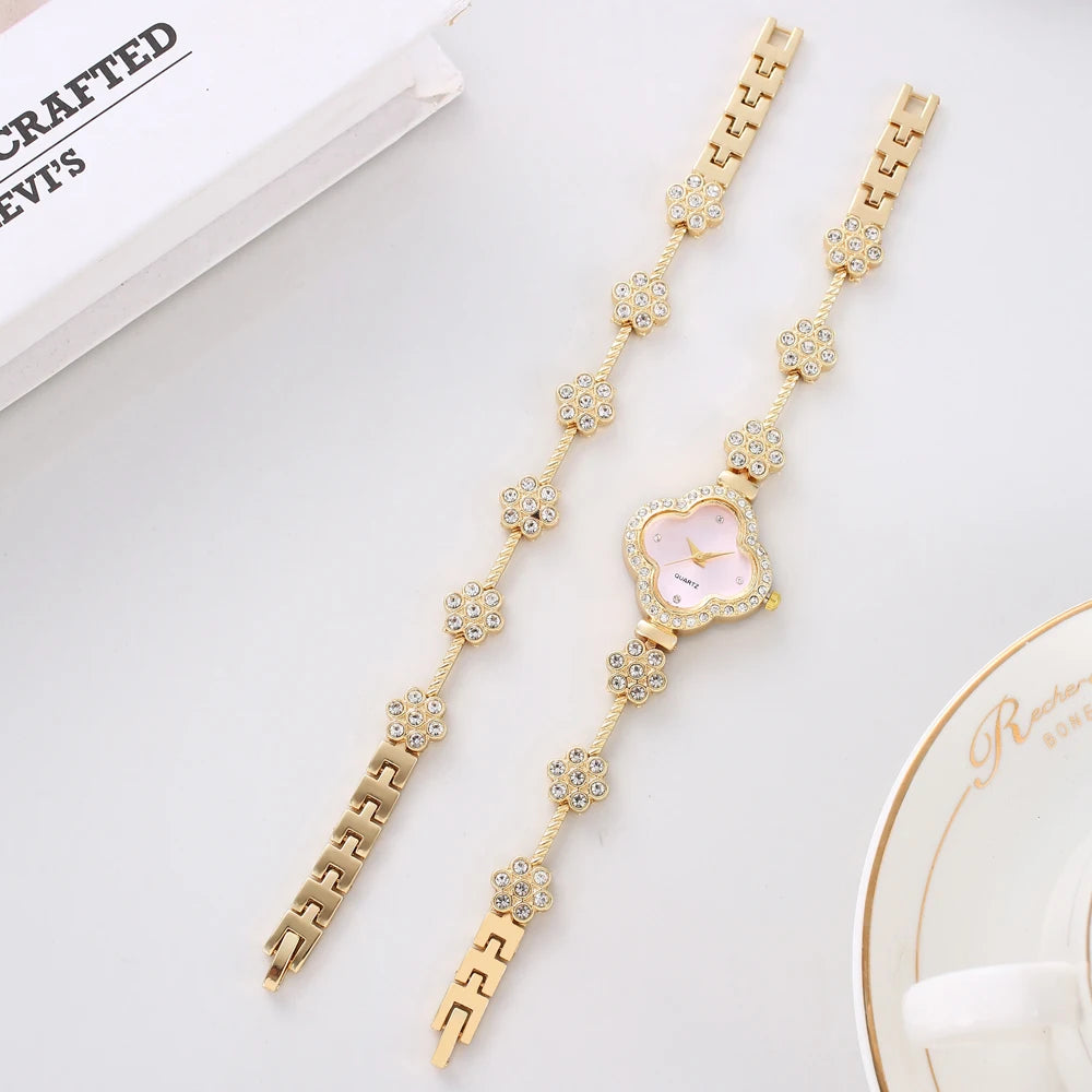 New Fashion Butterfly Strap with Diamond Set Round Women's Watch Simple Student Bracelet Watch Women's Quartz Watch Qme