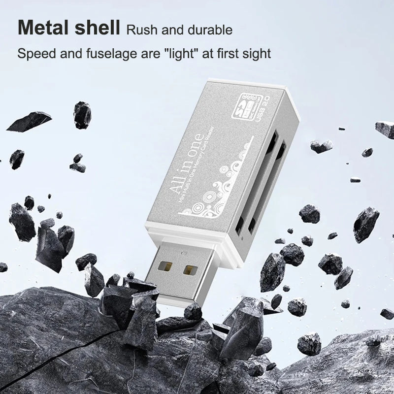 Streamlined 4 Ports Micro SD TF MS MD USB2 0 Card Reader Essential Qme