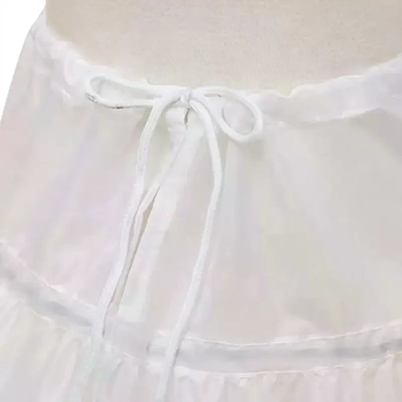 Fashion White Lace Children Skirt Steel Ring Adjustable Princess Skirt 3 Hoops Wedding Petticoat Kids Girls Qme