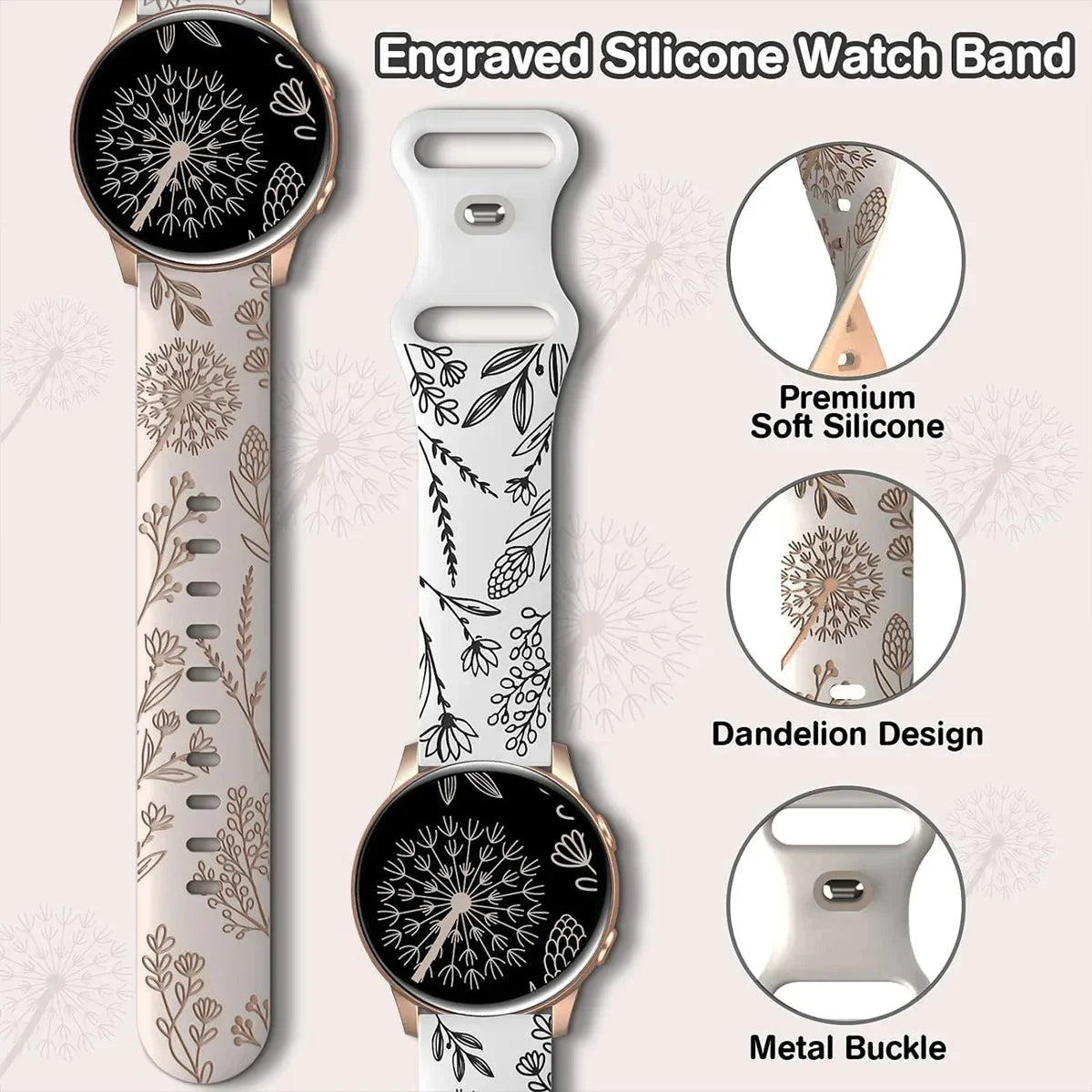 Women Silicone Strap for Samsung Galaxy Watch 7 6 5 4 40mm 44mm 6 Classic 43 47mm 20mm Band for Huawei Watch 2 GT2 42mm Bracelet Qme