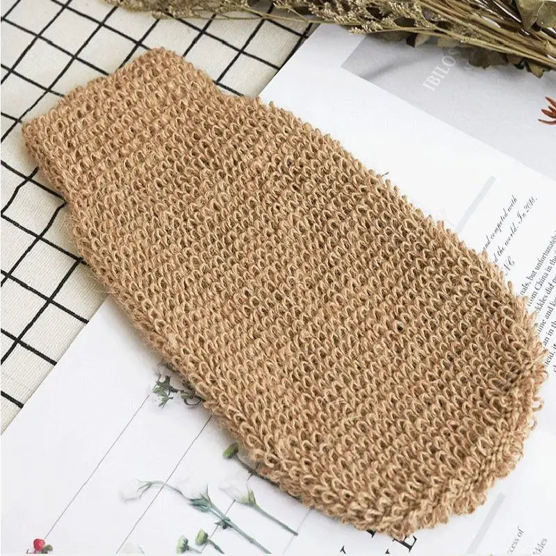 Breathable Ramie Jute Shower Towel Exfoliating Belt Back Cleansing Qme