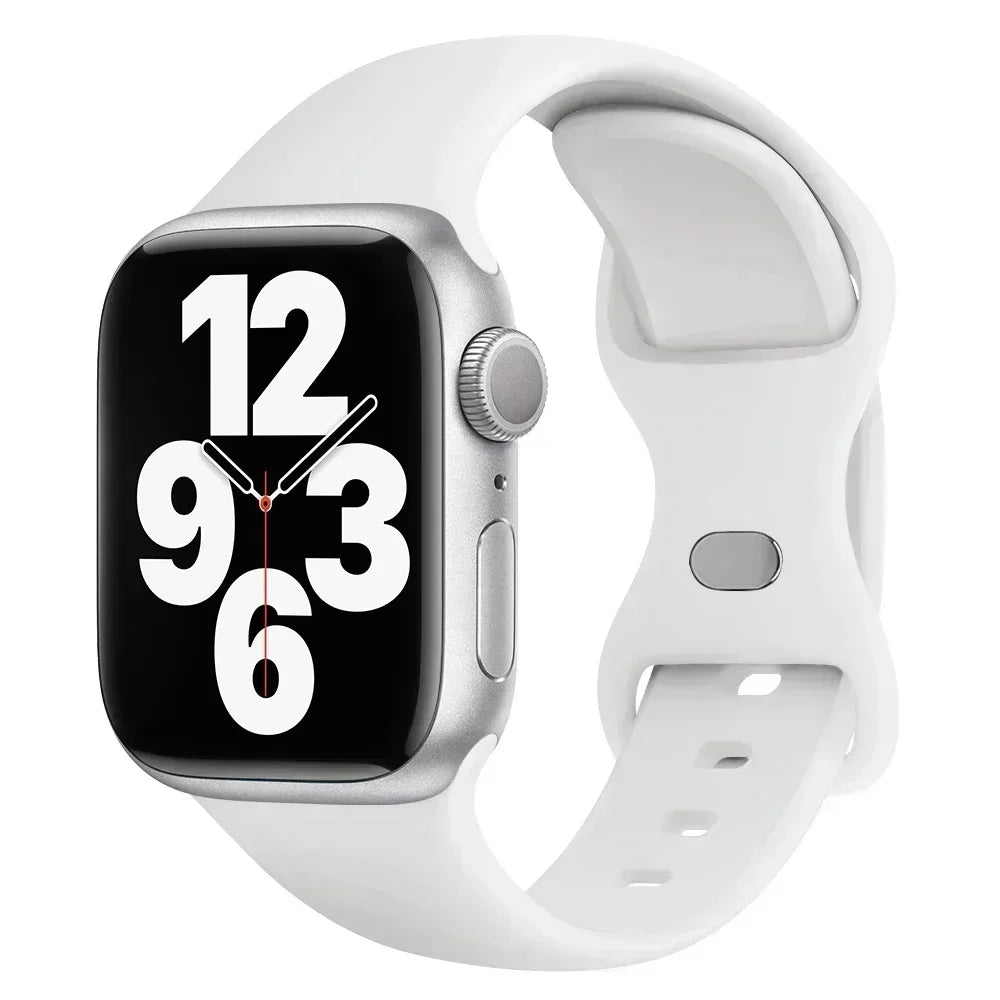 Silicone Band for Apple Watch 10 9 8 7 6 5 4 3 SE Strap for IWatch Ultra 2 49mm 45mm 41mm 40mm 44mm 38mm 42mm 46mm Qme White 42 44 45 49 S10-46mS