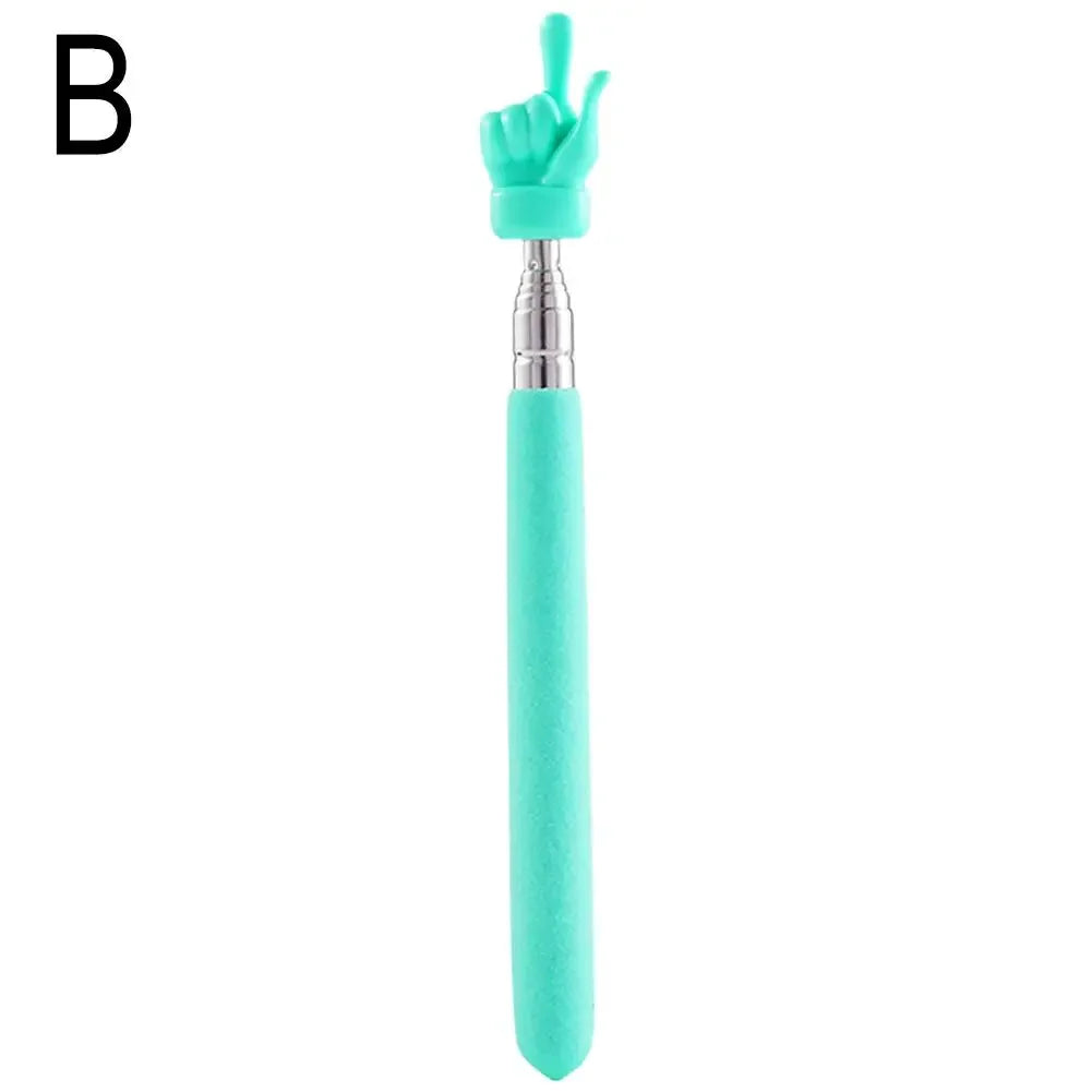 Extendable Pointer Stick Finger Design StainlessSteel Telescopic School Teaching Pointer Stick Teacher Supplies for Classroom Qme green