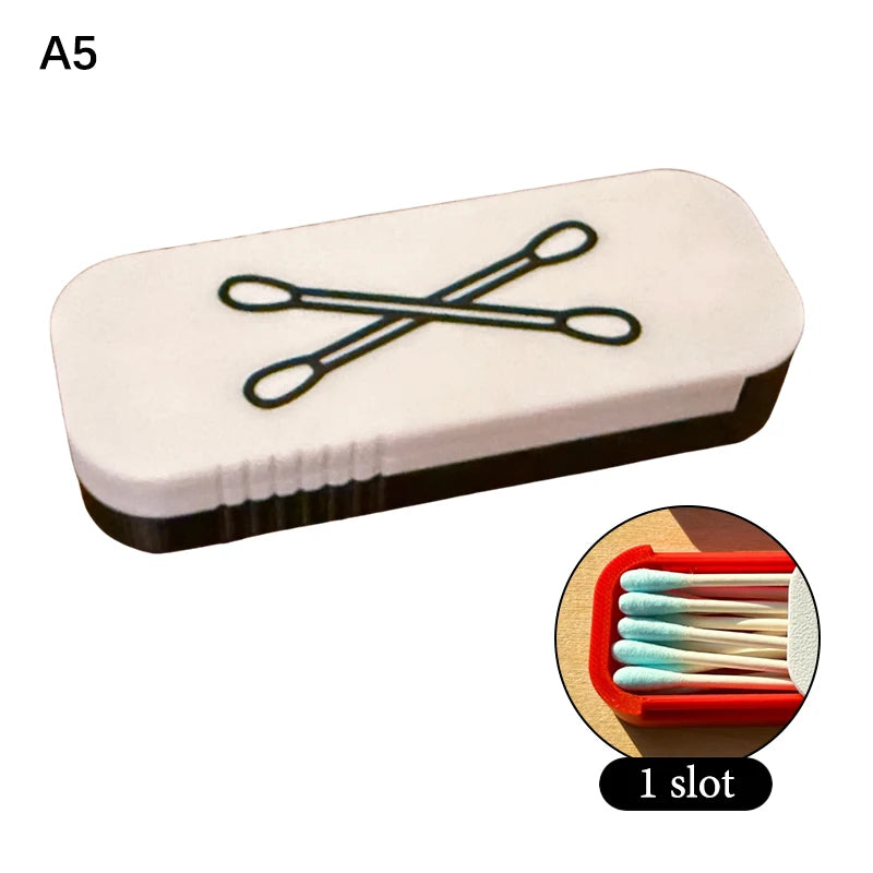 Mini Sliding Cotton Swab Storage Box Portable Case Travel Daily Use Qme A5