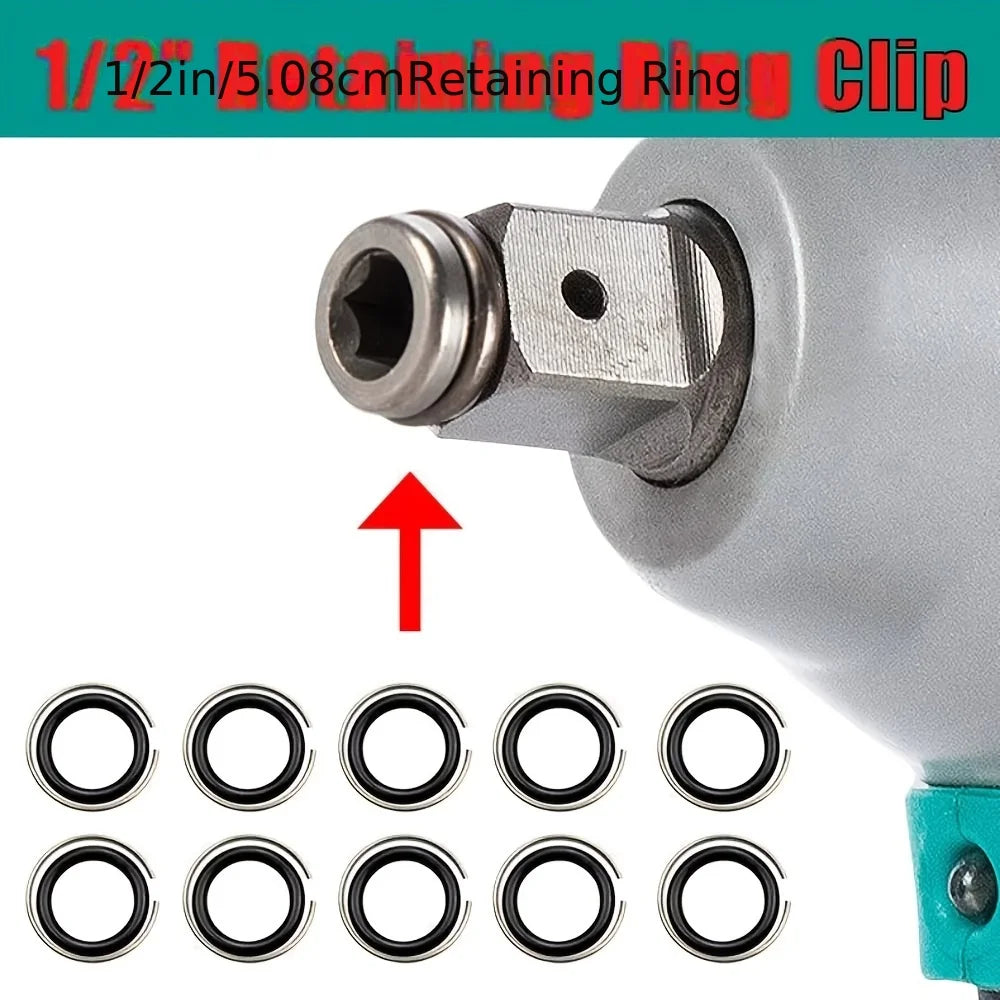 10/20Pcs stainless steel retaining ring clip, rubber sleeve, anti-disengagement O-ring sleeve, suitable for impact wrenches Qme