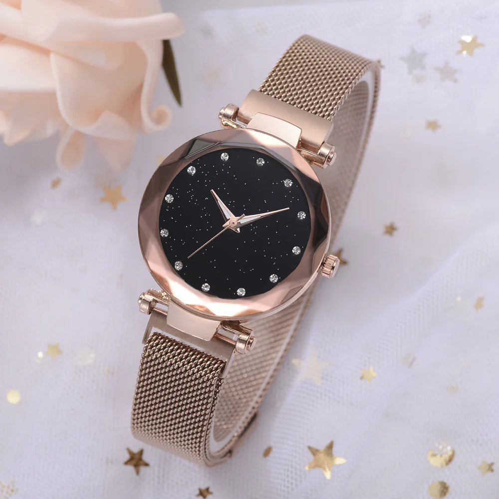 Luxury Women Watches Ladies Magnetic Starry Sky Watch Women Fashion Diamond Quartz Wristwatches reloj mujer zegarek damski Qme