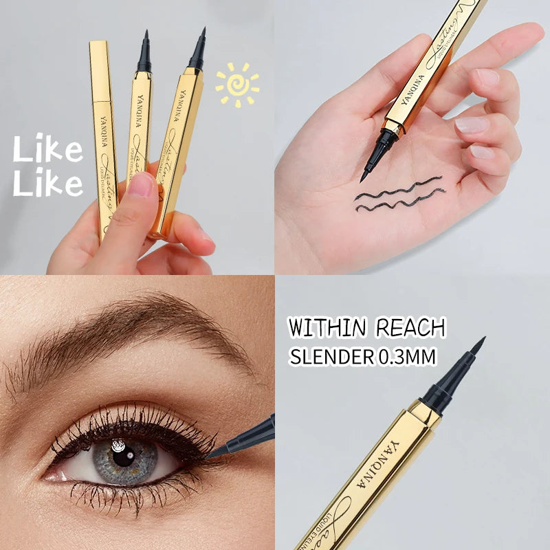 Quick-dry Eyeliner Pencil Makeup Long Lasting Smooth Matte Eye Liner Waterproof Anti Smudge Liquid Eyeliner Pen Eyes Cosmetics Qme