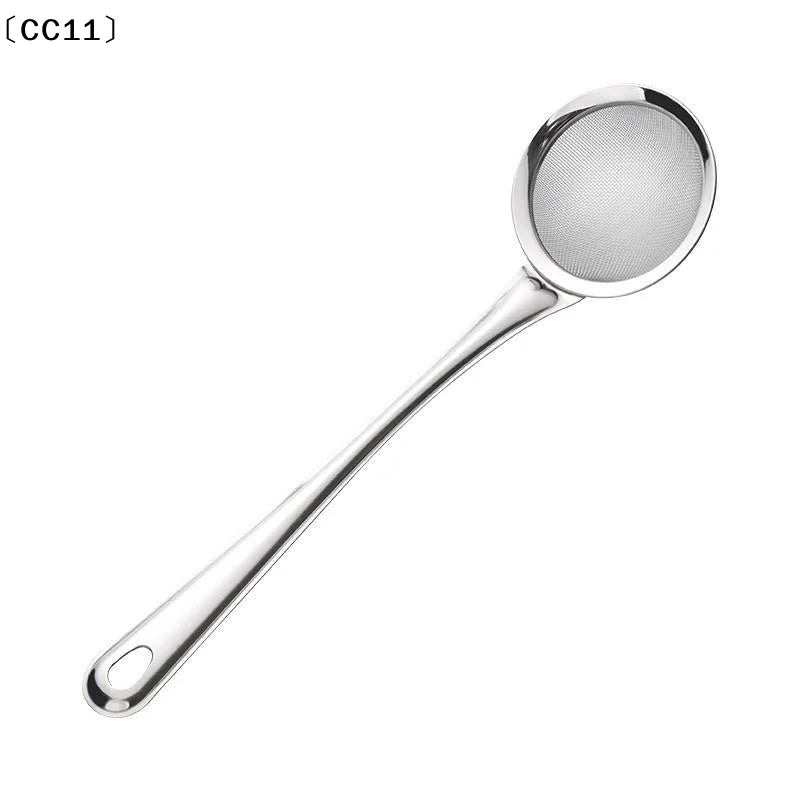 Filter Oil Skimmer Frying Pan Less Spoon Stainless Steel Pot Kitchen Qme