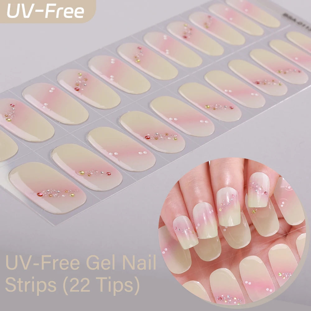 22Tips Sparkling Leopard Pattern Full Cover Nail Stickers French Qme BSA-0113