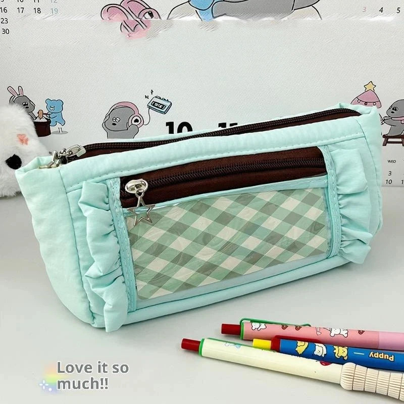 Cute Pencil Case Pens Pouch Large Capacity Simple Aesthetic Bag Qme A2