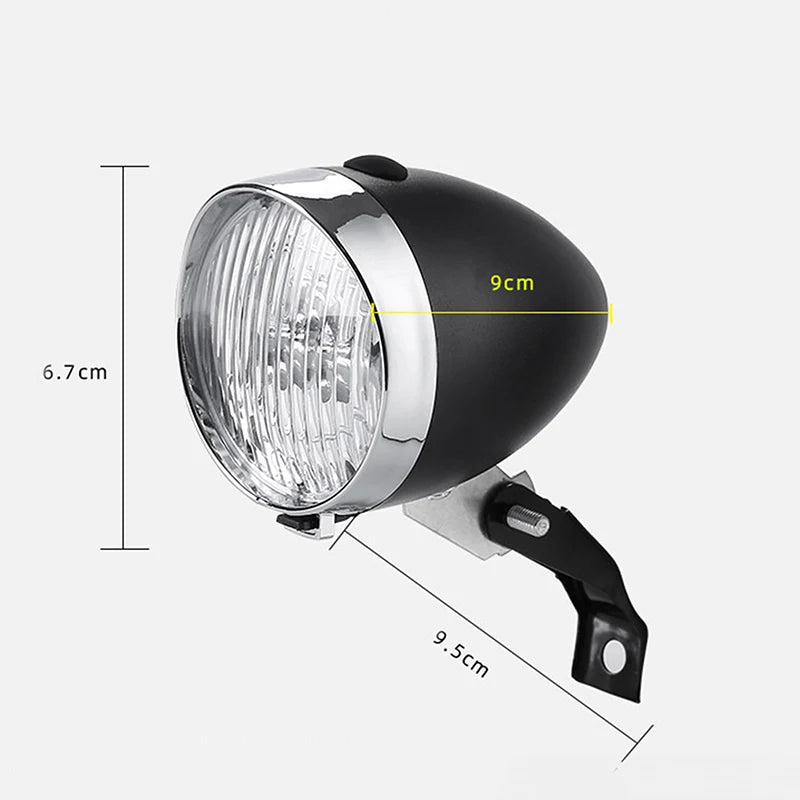 Classical Retro Bicycle Headlight Without Battery ABS Shell 3 LED Qme