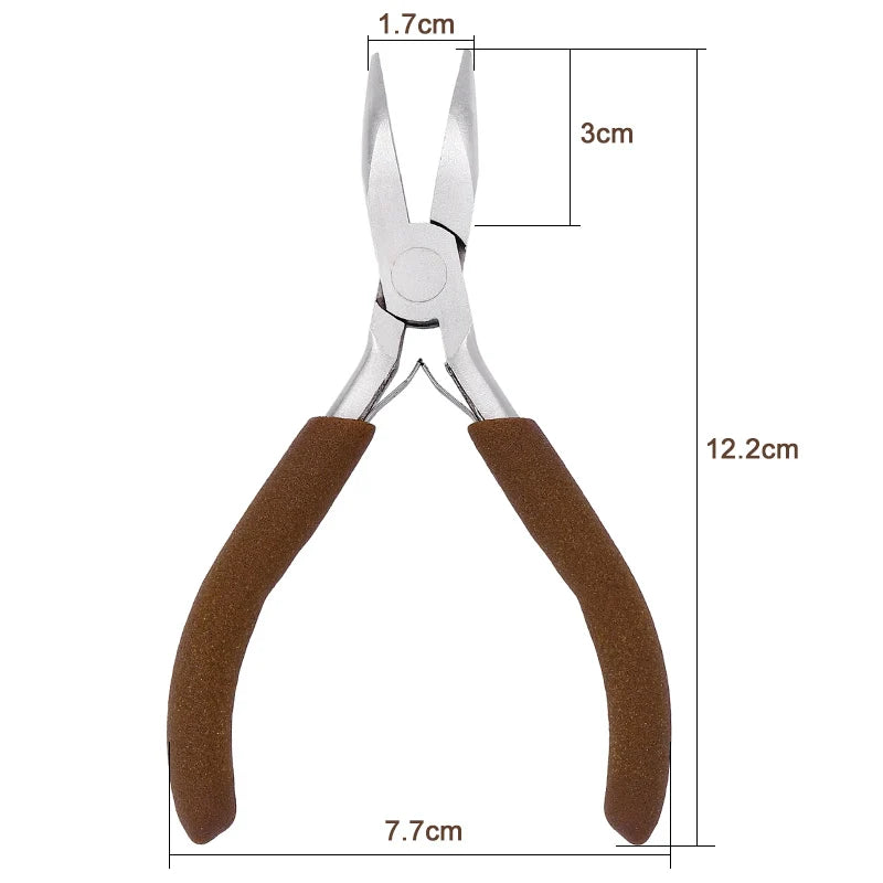 Professional Jewelry Making Tools Jewelry Pliers Needle Nose Pliers Round Wire Cutters for Supplies Wrapping DIY Crafts Beading Qme Bent Nose