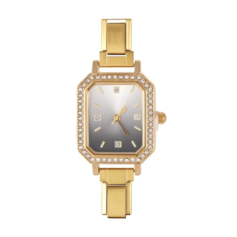 Y2K Colored Dial Fashion Women's Stainless Steel Zircon Square Watch DIY 9mm Width Bracelet Head ForParty Friend DIYJewelry Gift Qme No watch strap- S 15
