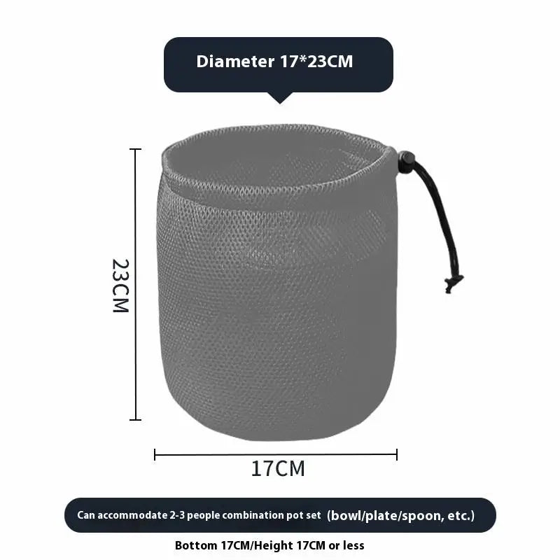 Outdoor Camping Storage Protective Bags Portable Picnic Cookware Mesh Qme 3 Gray