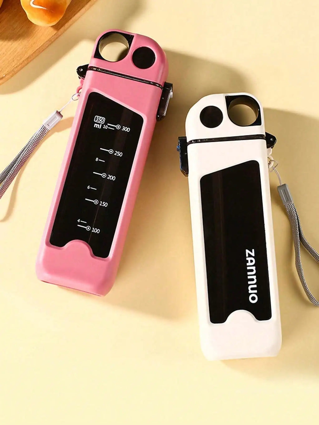 Graduated Plastic Leak Proof Square Water Bottle Summer Creative Qme