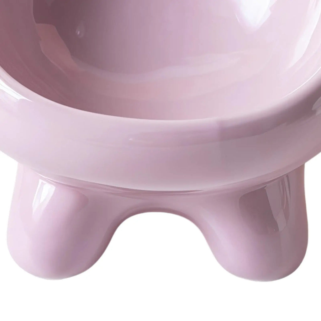 Cat Dishes Elevated Neck Protection Anti-slip Tilt Ceramic Water Plate Wide Opening Whisker-friendly Cat Raised Food Bowl For Qme