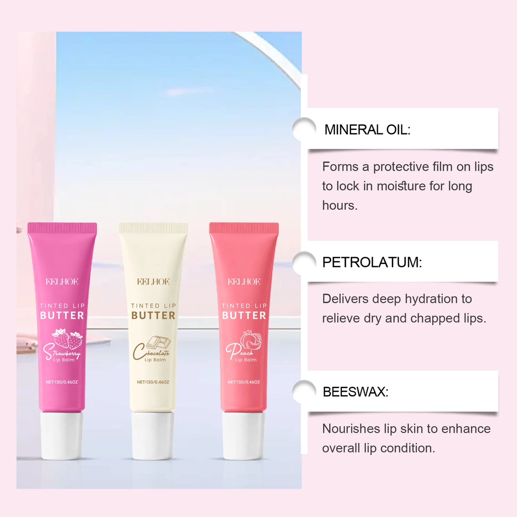 Tinted Lip Balm Set Moisturizing Nourishing Fade Lip Lines Prevent Chapping Hydrating Multi-Flavor Lip Care Christmas Gift Box Qme