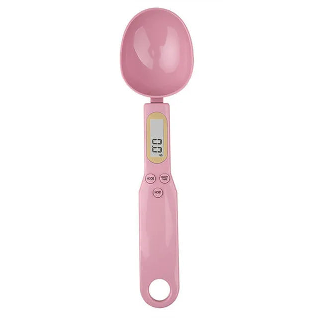 Mini Spoon Scale Digital Kitchen Scale Electronic LCD Food Scale 0.1-500g Cooking Flour Milk Coffee Powder Weight Measure Spoon Qme Pink 1Kg