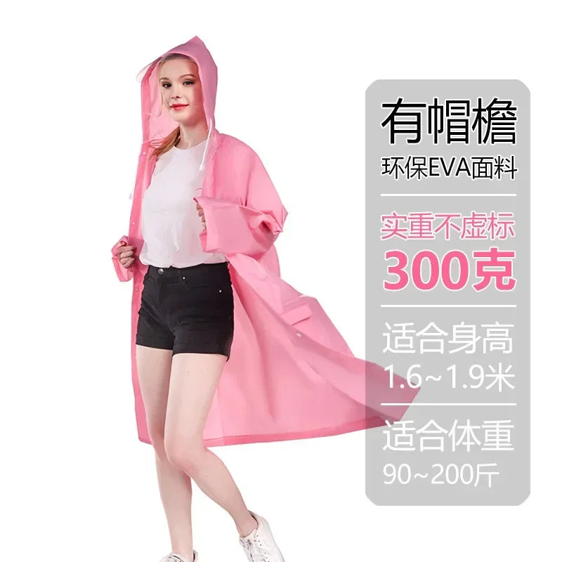 Adult thick raincoat, EVA light raincoat, Waterproof poncho, Rain coat for women, Rain coat for men, Outdoor tour poncho Qme 1-4 300g