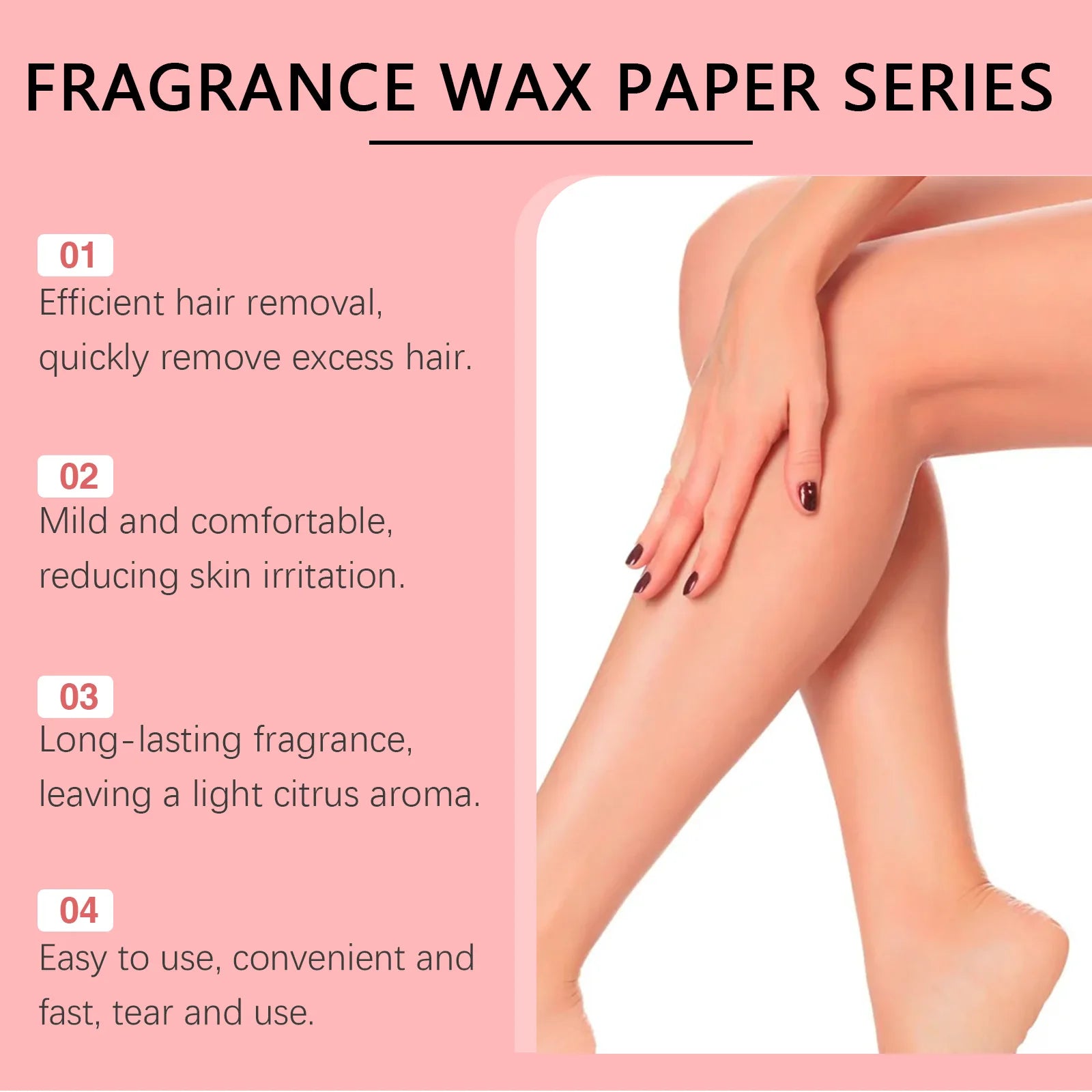 Hair Removal Wax Strip Professional Depilatory Cold Wax Strip Long Lasting Smooth Effective Gentle Body Facial Depilatory Qme