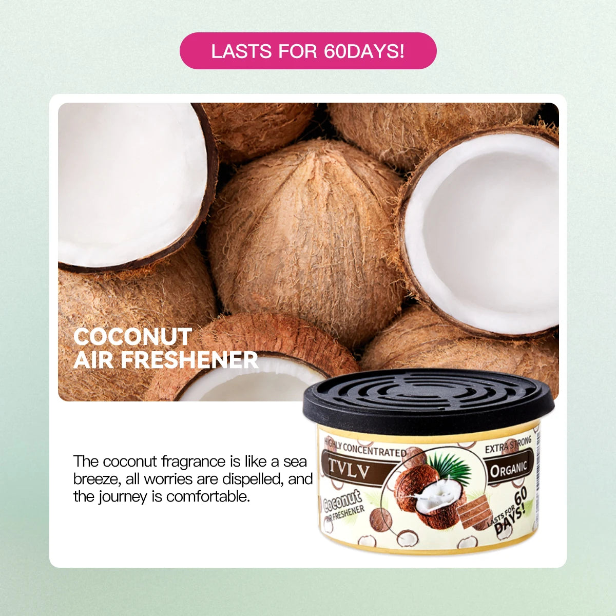 Multi Flavored Car Aromatherapy Long-lasting Room Fragrance Solid Qme 05 Coconut