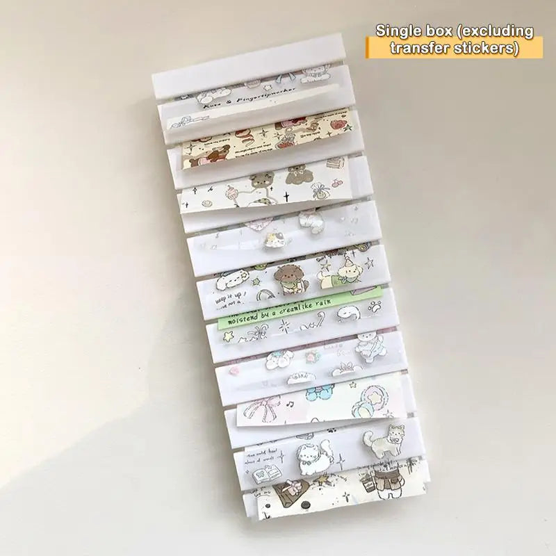 Nail Transfer Paper Organizer Box 10 Grids Sticker Accessories Qme milky white
