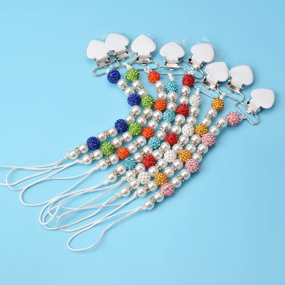 Ins Imitation Pearl Pacifier Chain Anti-drop Chain Tooth Gel Chain Maternal and Infant Supplies Qme