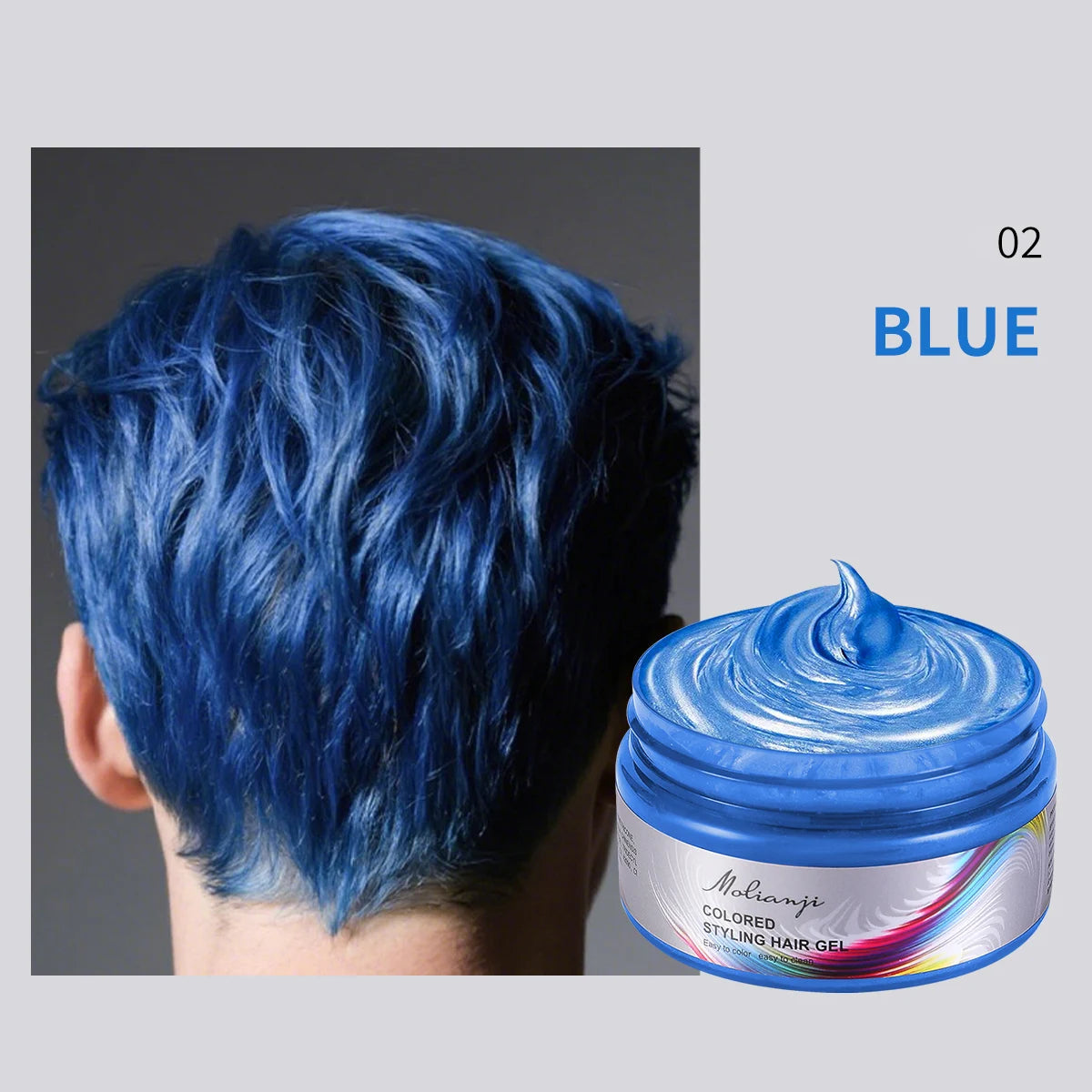 Disposable Hair Dye Easy Clean Instant Coloring Creating Colorful Qme 02 BLUE