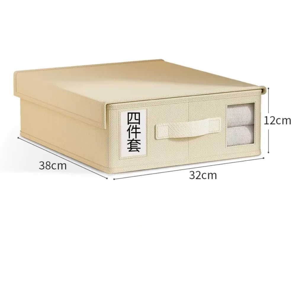 Creative Bed Sheet Storage Box Clothing Fabric 4-piece Organizer Qme E