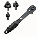 3-In-1 ratchet drill chuck wrench set with replaceable head, three-speed fast ratchet, forward and reverse function and anti-ski Qme 4pcs