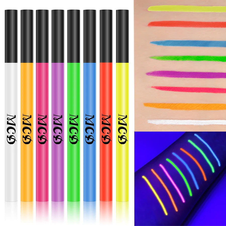 8 Colors Face Body Painting UV Light Neon Paint Art Makeup Blue Green Qme