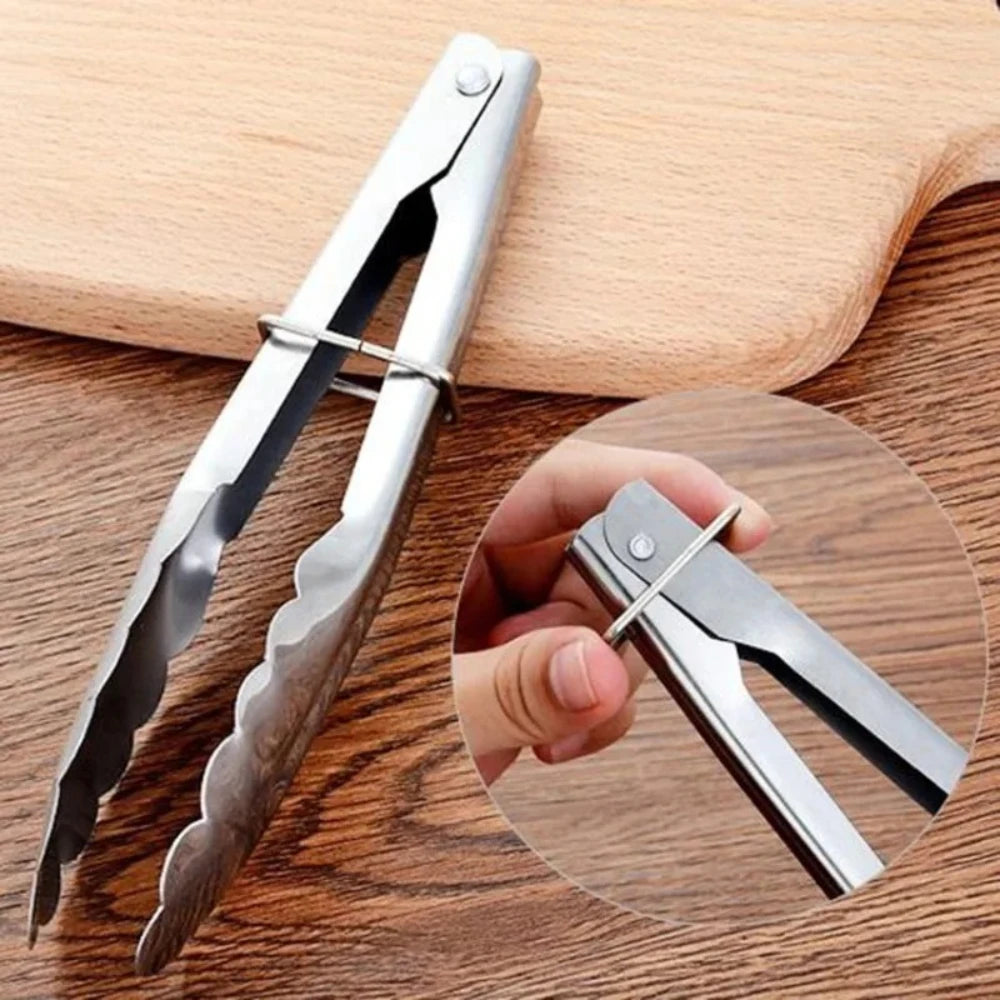 Stainless Steel Serving Food Tongs Practical Household Cookware for BBQ Grill Buffet Bread Salad and Kitchen Cooking Qme