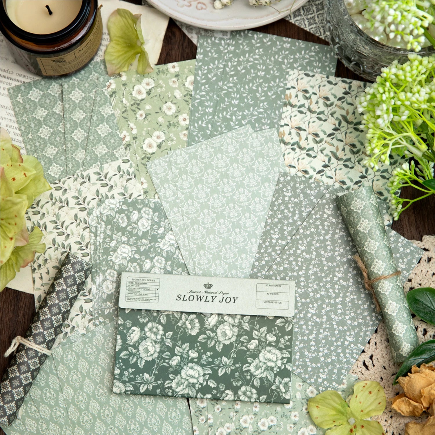 40 pcs Gauze Background Decor Scrapbook Vintage Materials Paper Combo Kit DIY Junk Journal Collage Photo Album Retro Stationery Qme