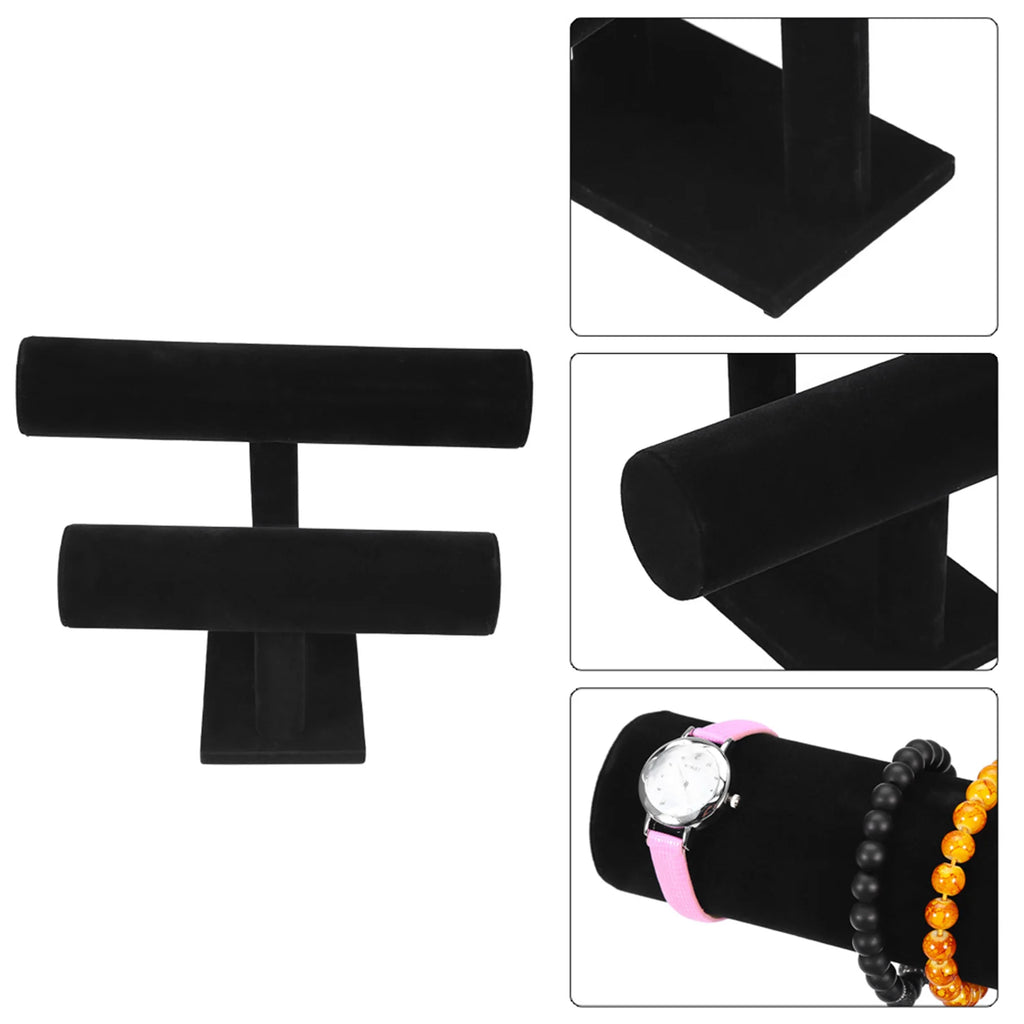 2Types Jewelry T Bar Stand Jewellery Necklace Watch Bracelet Display Organizer Rack Holder Jewelry Stand Bracelet Display Stand Qme