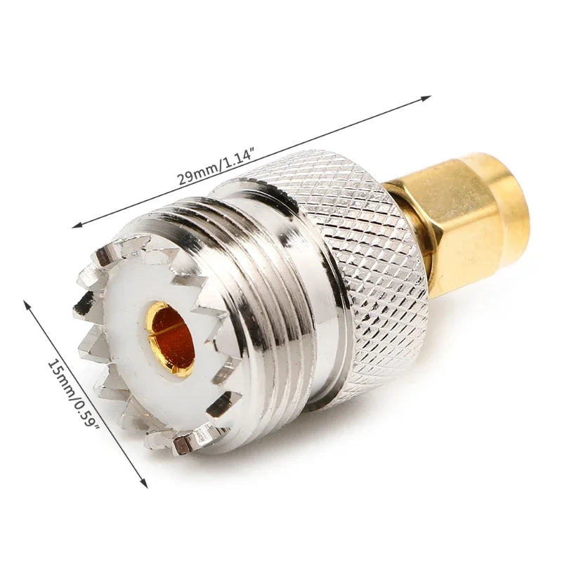 ESCAM Hot Sale UHF Female to SMA Male Plug Connector Coaxial Adapter Qme