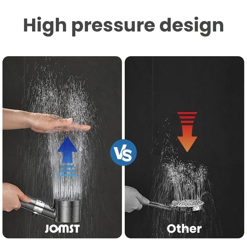 High Pressure Handheld Shower Head 3 Modes Adjustable One Click Water Stop Universal Interface Detachable Shower Sprayer Qme