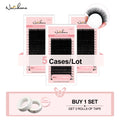 NATUHANA Faux Mink False Eyelashes 5 Trays Lot 16 Rows 8- Mixed Matte Qme B 0.05mm 8-15Mix