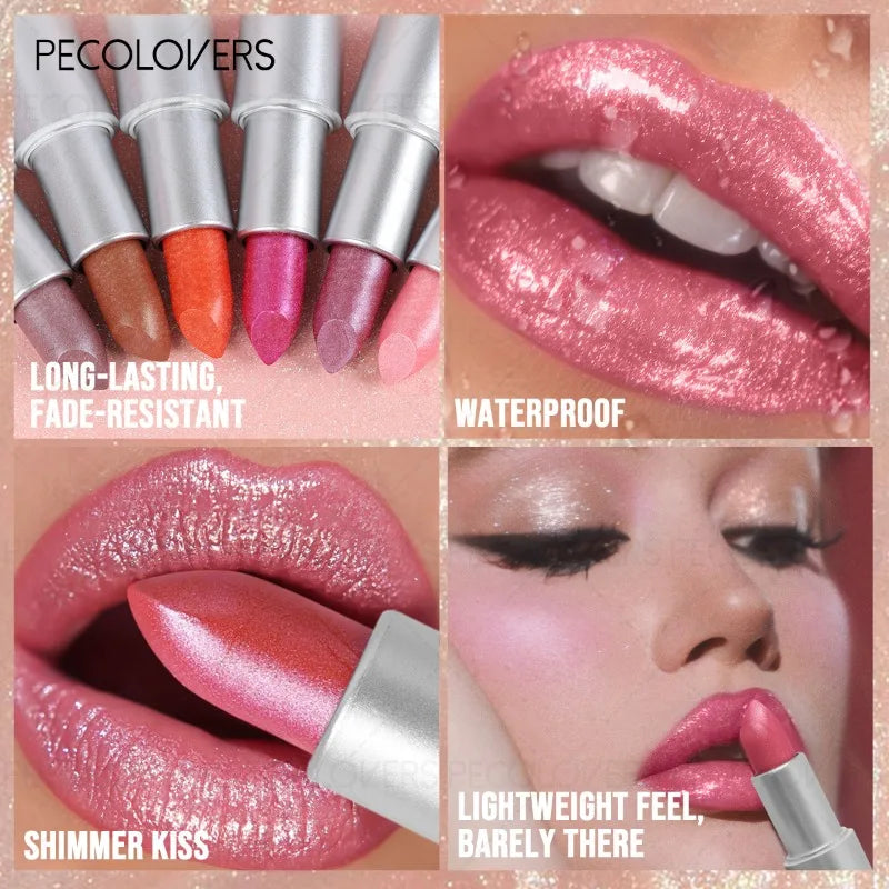 Multi-color Glitter Lipstick Shiny Charming Lips Waterproof Qme
