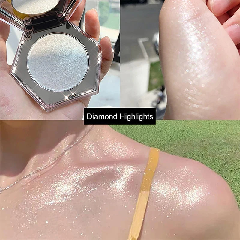 Highlighter Makeup Palette Glitter Face Body Cheek Diamond Shimmer Qme