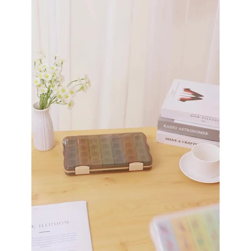 7-Day Pill Organizer with 4 Times Daily Morning/Noon/Night/Bedtime-Travel-Friendly Weekly Medication Planner Portable Pill Case Qme