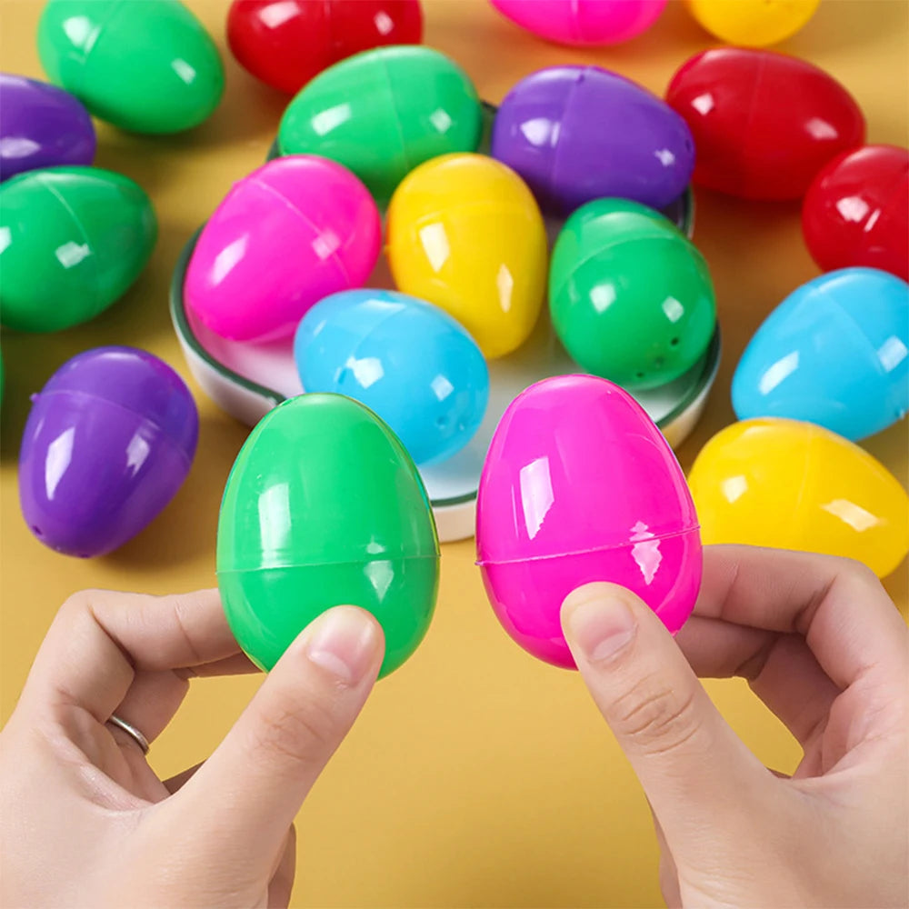 10Pcs Fillable Easter Eggs Bulk Colorful Plastic Refillable Empty Egg for Easter Egg Hunt Game Kids Party Favor Classroom Prizes Qme