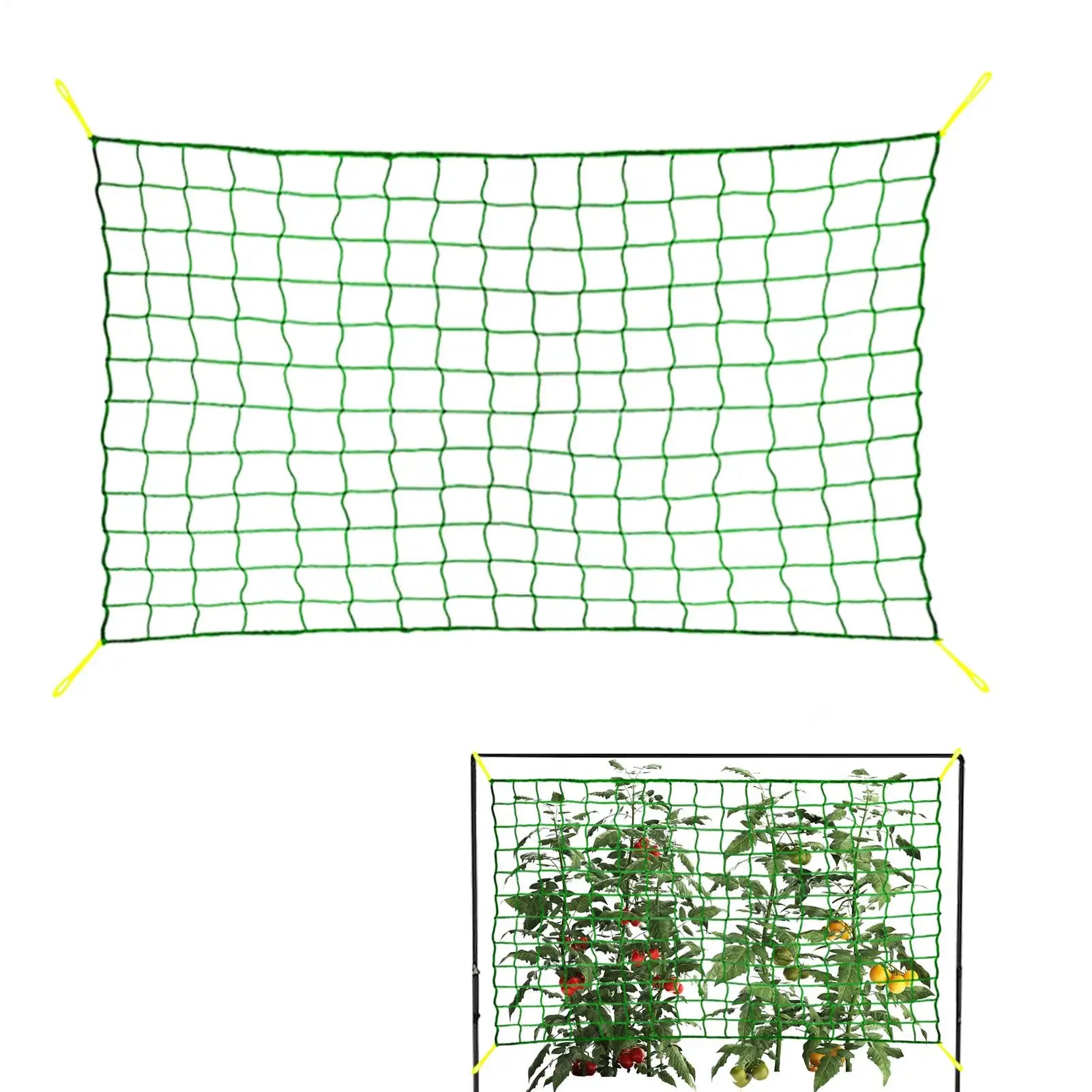 9strand Garden Plant Climbing Net for Flowers Tomato Fruits Vegetables Grapes polyester Trellis Netting 0.9m/1.8m/2.7m/3.6mX1.8M Qme