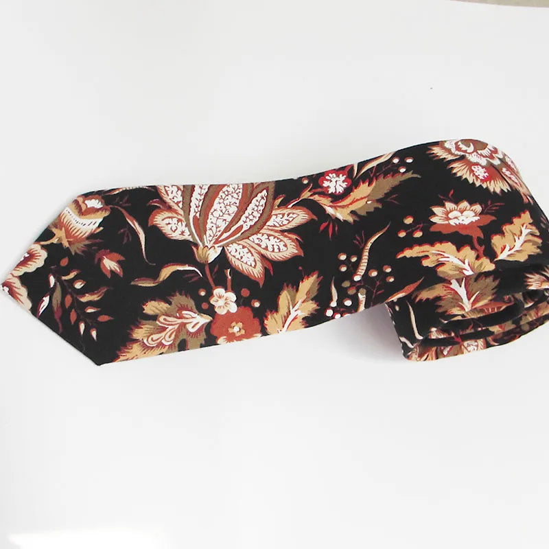 Floral Elegant Tie Men Women 100 Cotton Beautiful Flower Paisley Qme rt-7
