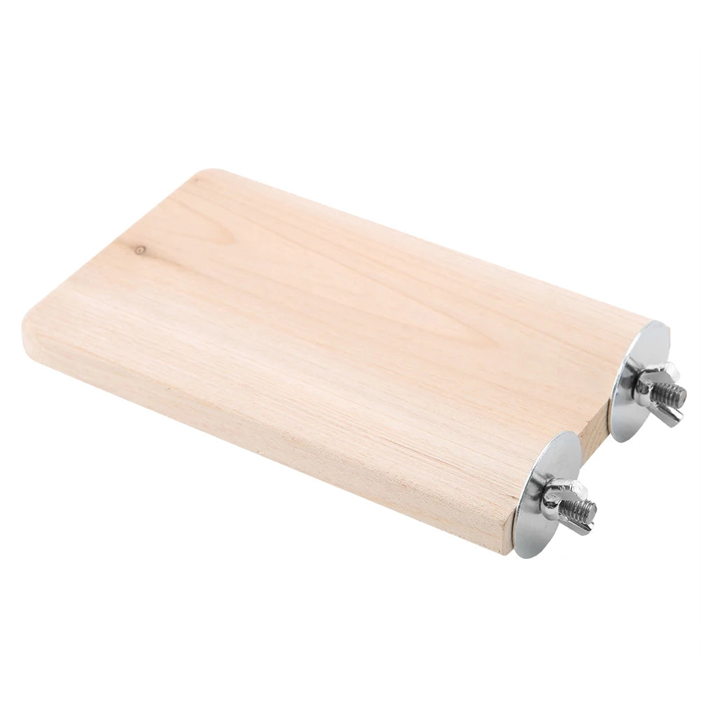 Small Pet Wooden Platform Toy Natural Wood Jumping Climbing Springboard Stand for Hamster Guinea Pig Cage Accessories Qme